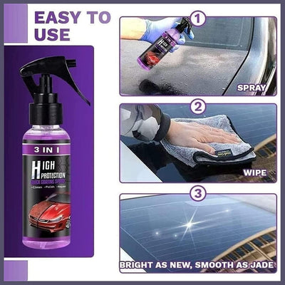 3 in 1 High Protection Quick Car Ceramic Coating Spray - Car Wax Polish Spray (Buy 1 Get 1) Everrd