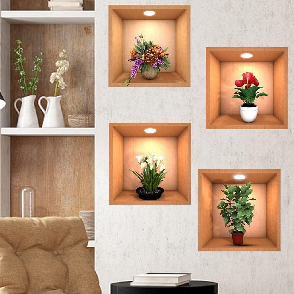 3D Vase Wall Sticker (Pack of 4) Everrd