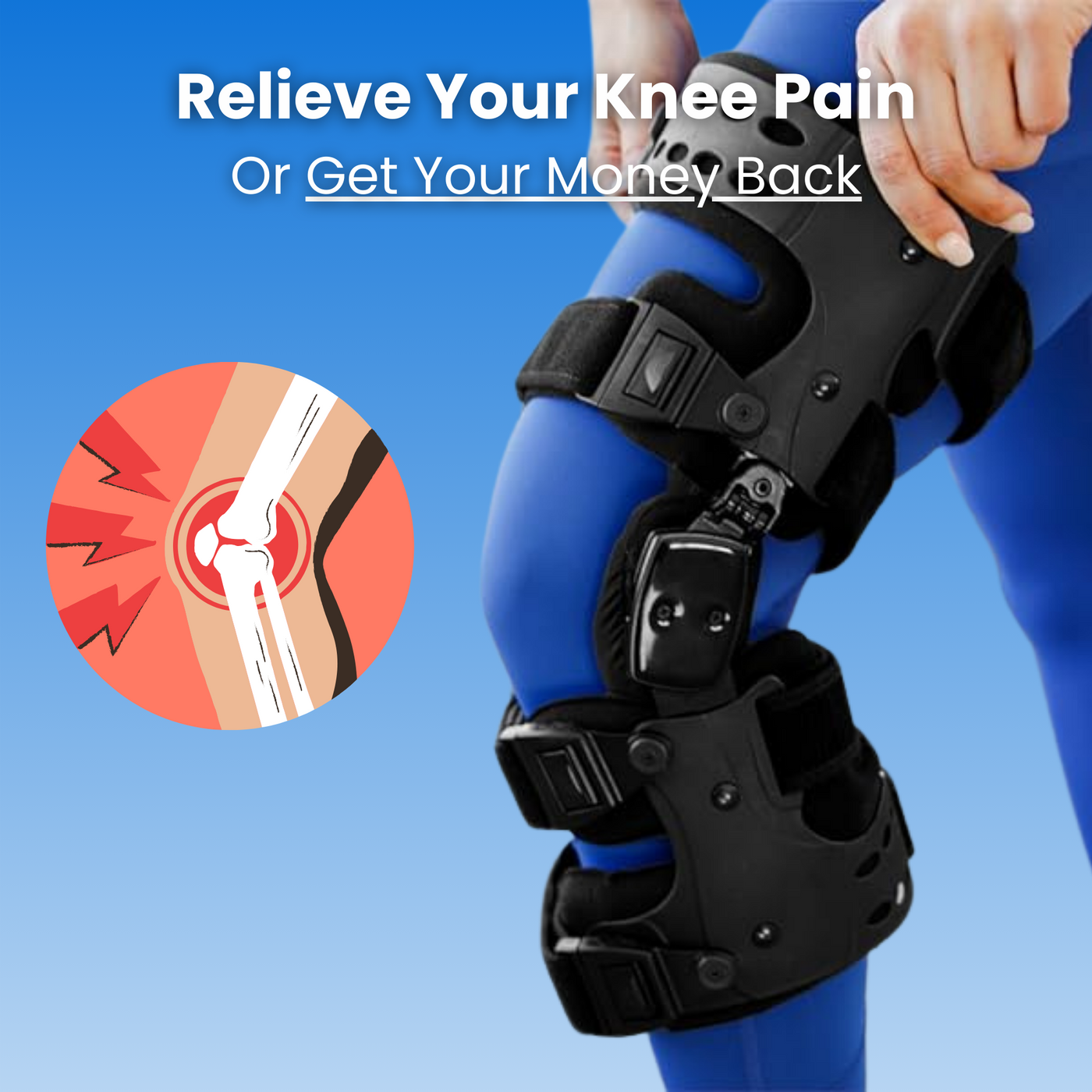 TrueAlign Knee Brace - Osteoarthritis Unloader Knee Brace | Medial and Lateral OA Support for Bone on Bone Arthritis Pain Everrd