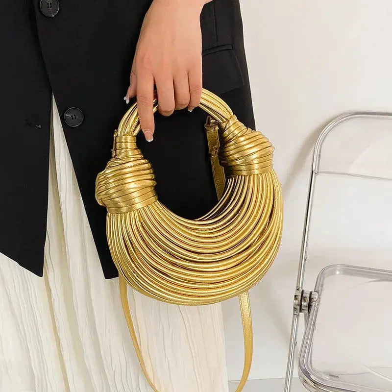 Immortal Collection™ Luxury Gold Handwoven Noodle Rope Handbag - EVERRD USA