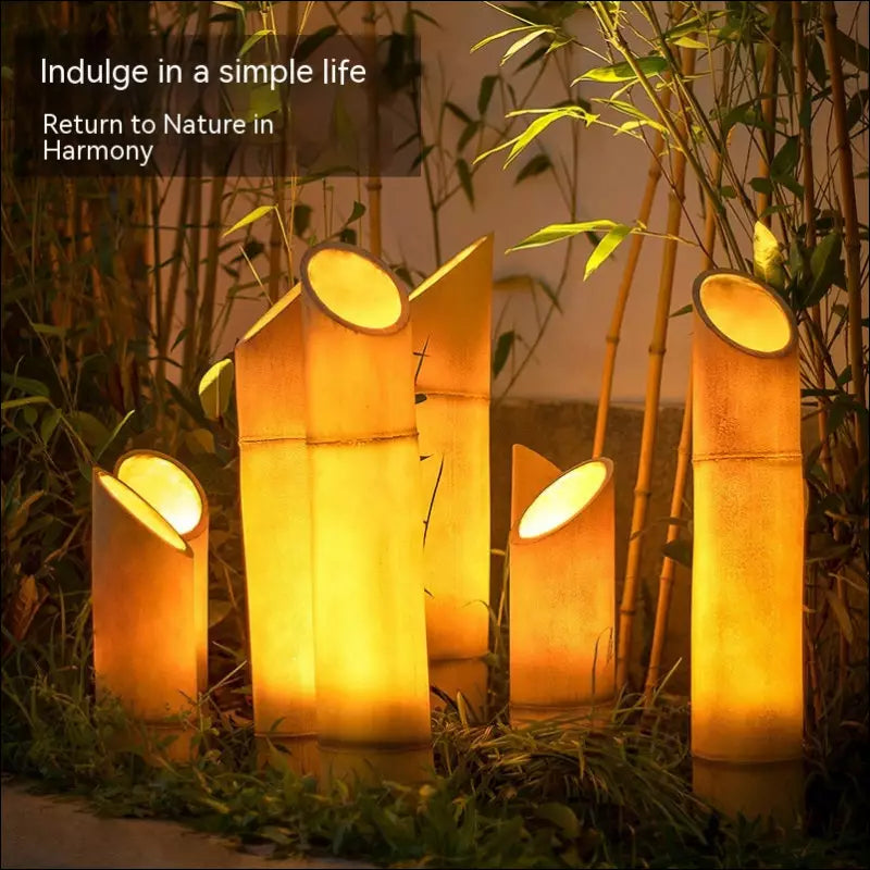 Solar outdoor waterproof simulation bamboo lamp garden - EVERRD USA
